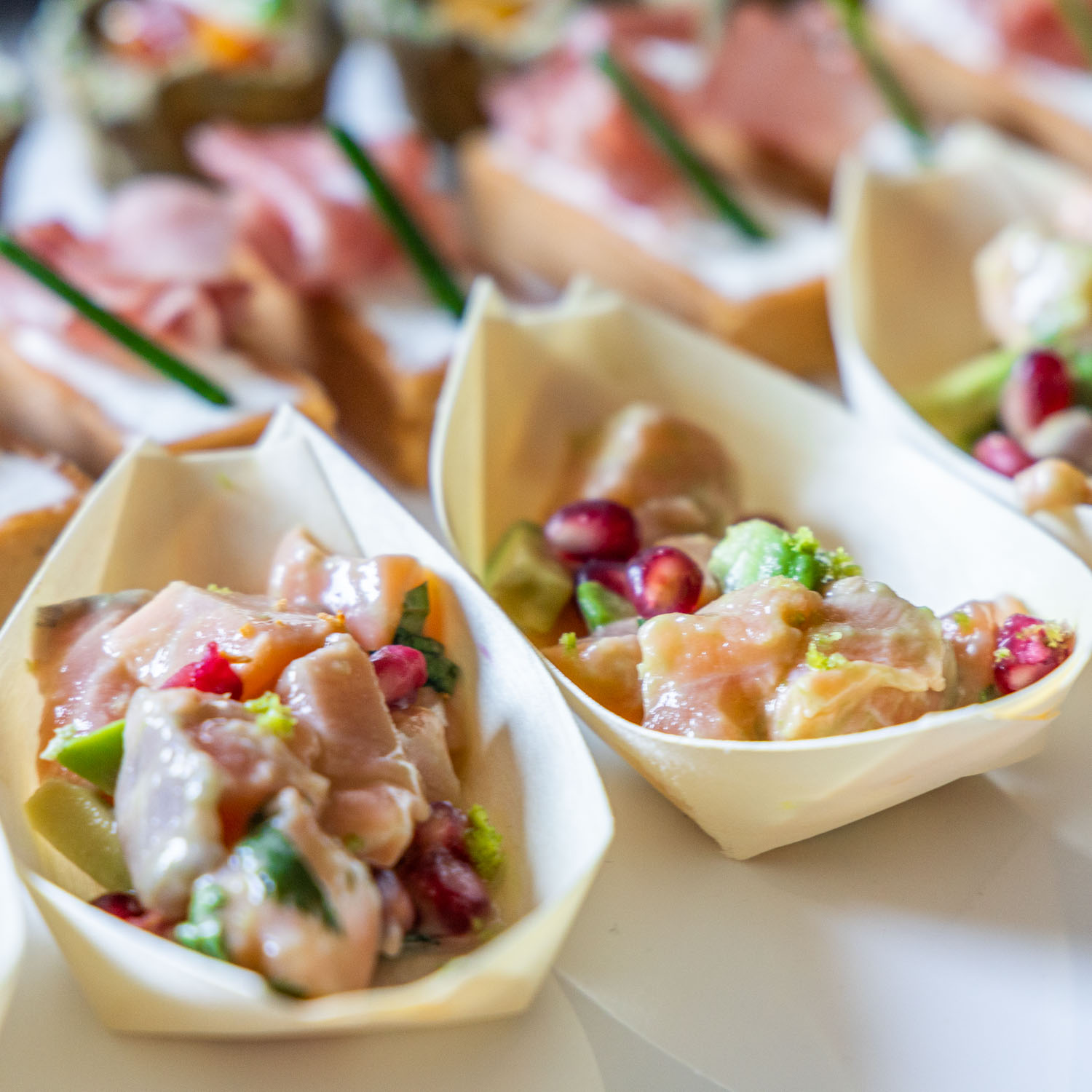 Ceviche de saumon en barquettes